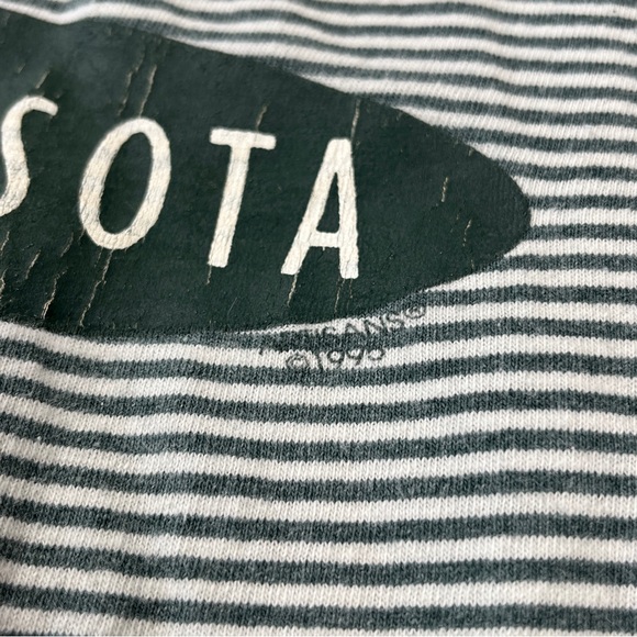 Vintage 90s Cal Cru Bowstring Minnesota Emerald Green White Striped Shirt Medium - Picture 3 of 5